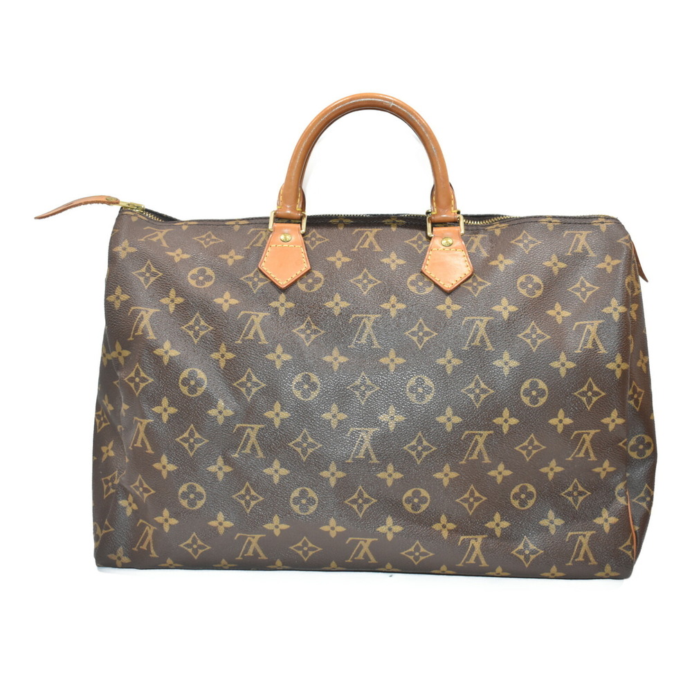 LOUIS VUITTON Speedy Monogram Brown Coated Canvas Handbag Boston Bag Classic - Picture 2 of 7